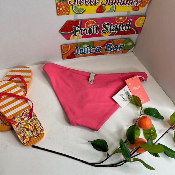 Maaji Fandango Pink Sublimity Reversible Bikini Bottoms Large - Picture 2 of 9